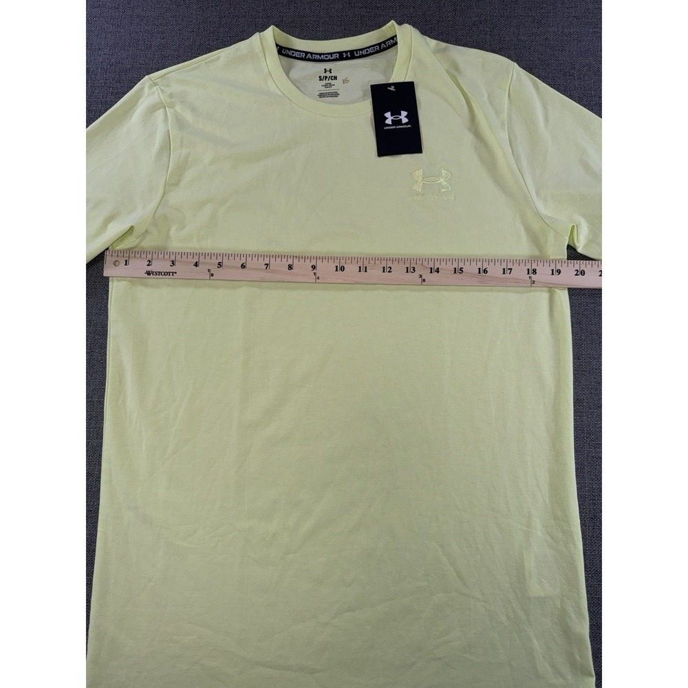 Under Armour Men's Small Yellow HeatGear T-Shirt Loose Fit Short Sleeve NWT - Picture 8 of 10